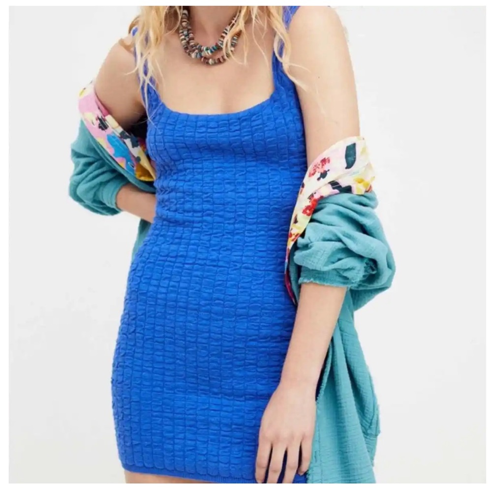 Free People Short and Sweet Mini Dress in Blue